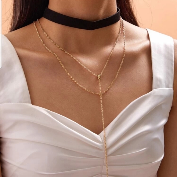 Jewelry - *Pearl* Black Choker Layered Necklace